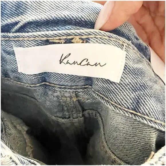 KanCan Denim High Rise Mini Skirt NWT Light Wash Cotton Size Medium Casual Chic - Picture 9 of 10